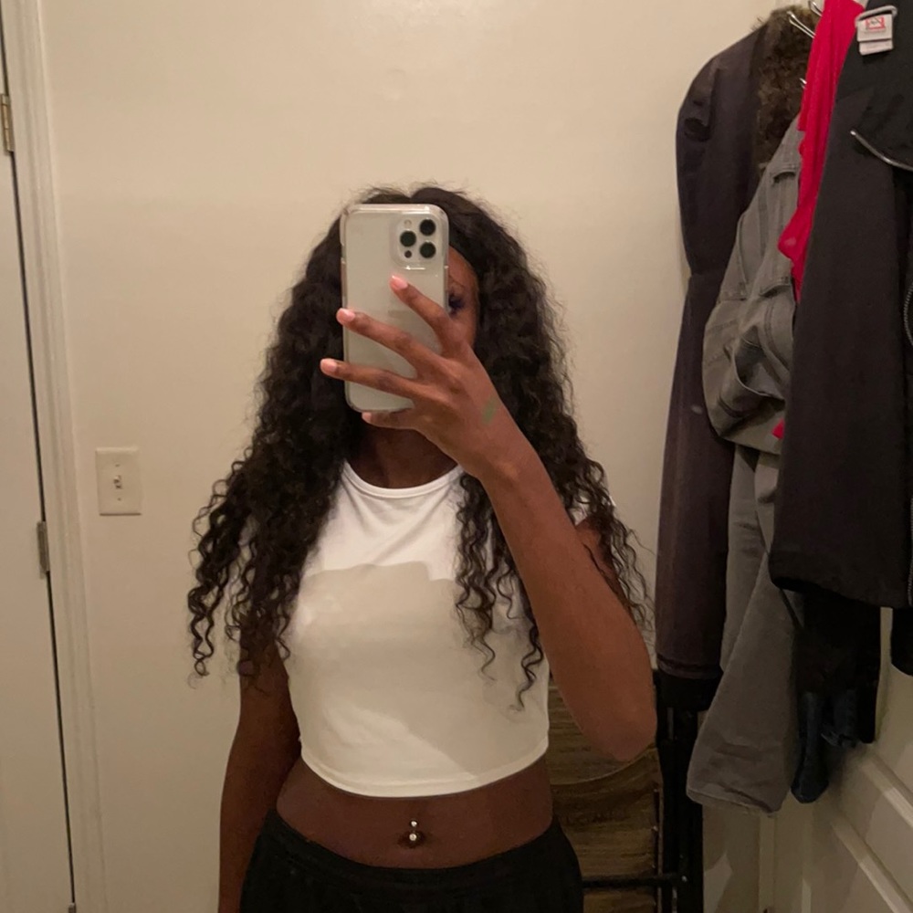 white crop top